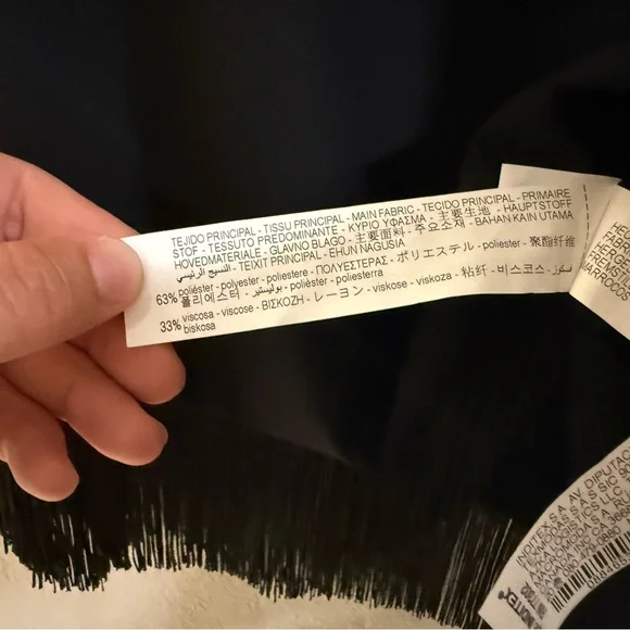 Zara Black Mini Skirt with Fringe Hem and Side Bow - Size S - Picture 5 of 5